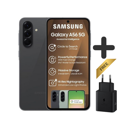 Samsung Galaxy A56 256GB + FREE 45W USB-C Power Adaptor