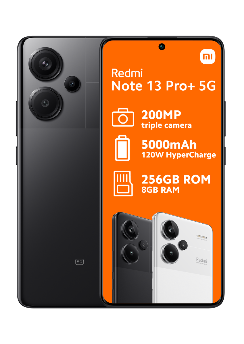Xiaomi Redmi Note 13 Pro+ 5G 256GB – Black Front View