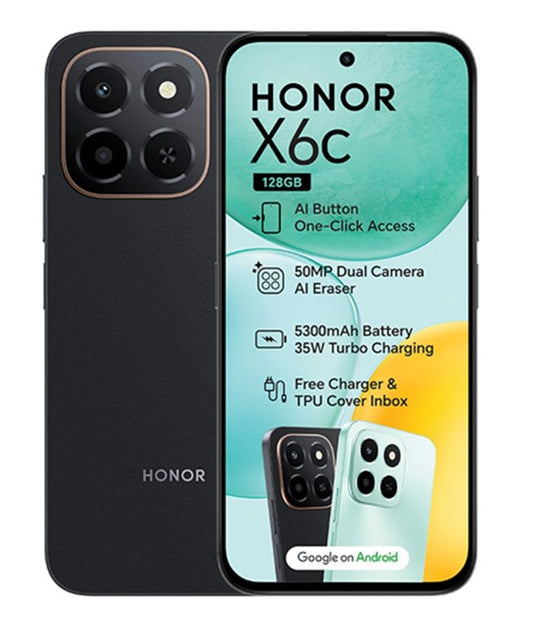 Honor X6c LTE 128GB Black – Front View