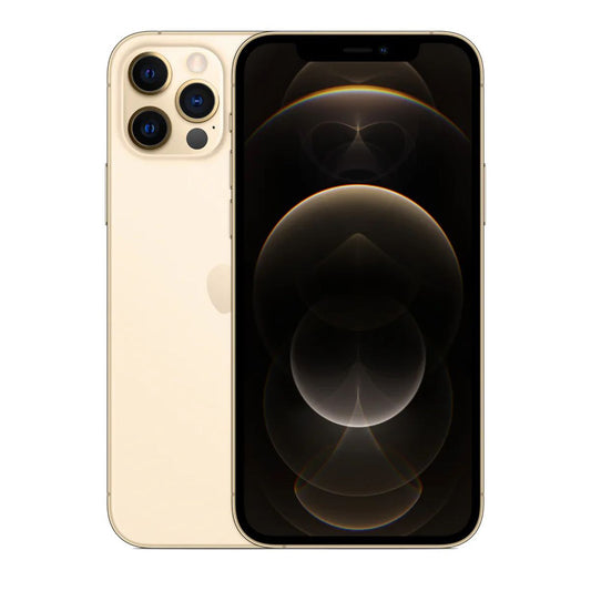 iPhone 12 Pro Max 256GB Gold front view display – Pre-Owned Unlocked Smartphone 