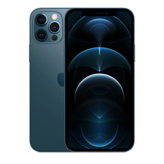 iPhone 12 Pro Max 256GB Blue front view display – Pre-Owned Unlocked Smartphone 