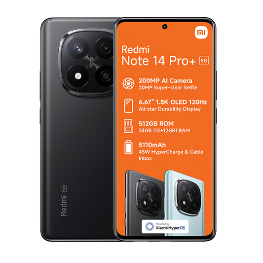 Xiaomi Redmi Note 14 Pro+ 5G 512GB – Black Front View