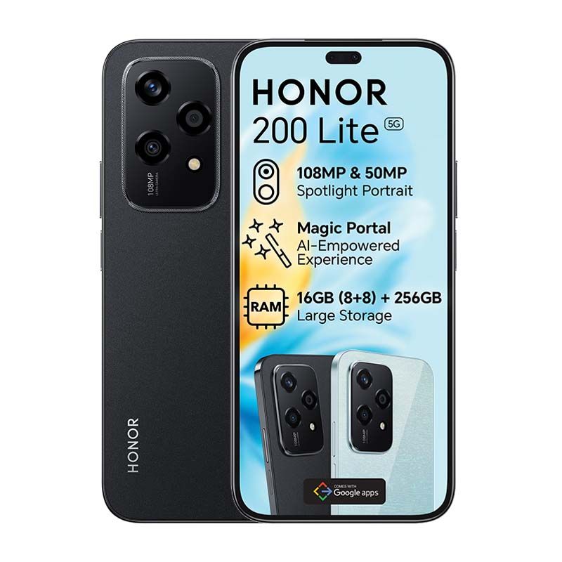 Honor 200 Lite 5G 256GB Black – Front View
