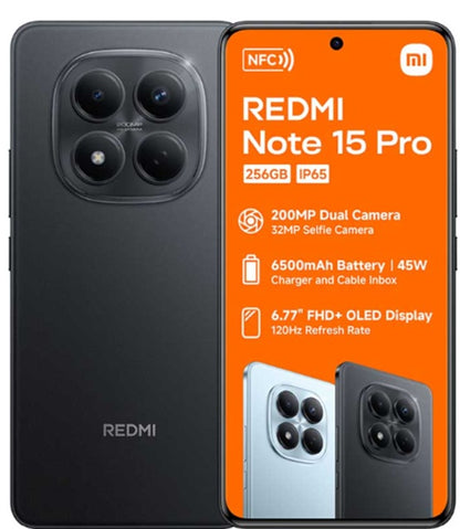 Xiaomi Redmi Note 15 PRO Smartphone - Midnight Black (8+8GB RAM + 256GB)