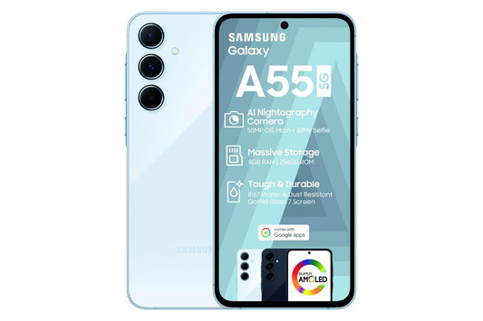 Samsung Galaxy A55 256GB – Blue Front View