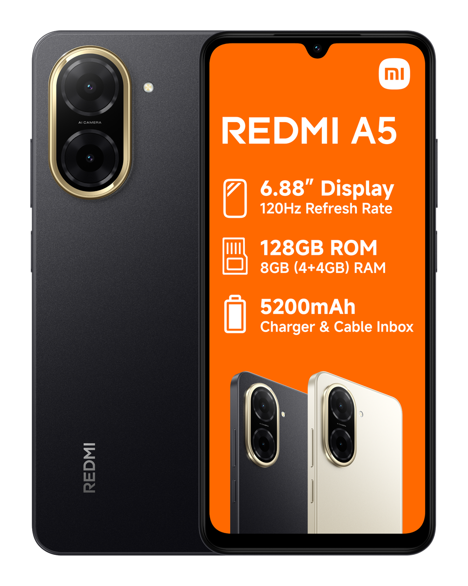 Xiaomi Redmi A5 128GB – Black Front View
