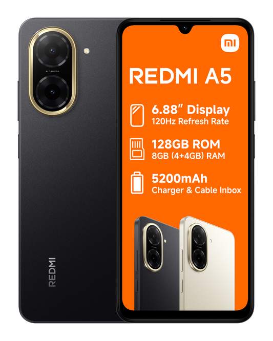 Xiaomi Redmi A5 128GB – Black Front View